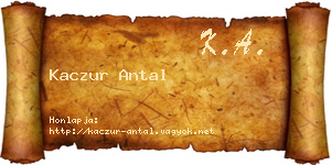 Kaczur Antal névjegykártya